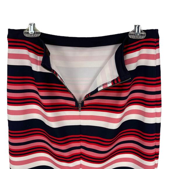 THE LIMITED Women's STRIPE SKIRT Pink White Navy Blue Size 10 - Picture 2 of 5